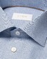 Eton Fine Check Luxury Organic Supima Cotton Twill Overhemd Blauw