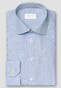 Eton Fine Check Luxury Organic Supima Cotton Twill Overhemd Blauw