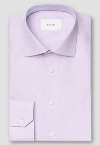 Eton Fine Check Rich Signature Twill Overhemd Licht Paars