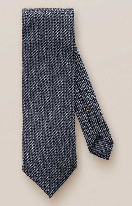 Eton Fine Contrast Silk Tie Light Blue-Navy