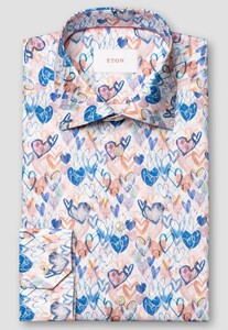 Eton Fine Cotton Signature Twill Valentine Hearts Overhemd Multicolor