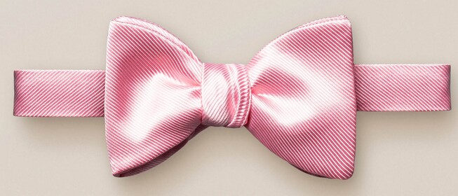 Eton Fine Diagonal Self Tied Bow Tie Pink
