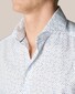 Eton Fine Dot Pattern Soft Cotton Tencel Overhemd Wit-Blauw
