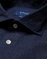 Eton Fine Dotted Satin Indigo Wide Spread Shirt Navy