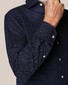 Eton Fine Dotted Satin Indigo Wide Spread Shirt Navy