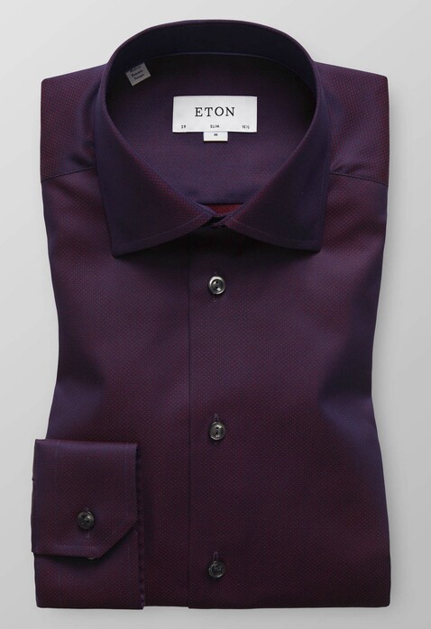 Eton Fine Dotted Signature Twill Shirt Red