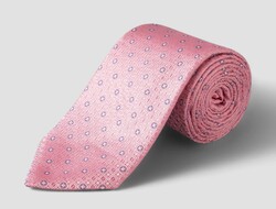 Eton Fine Fantasy Floral Structure Weave Silk Tie Pink