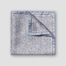 Eton Fine Fantasy Paisley Silk Twill Pocket Square Blue