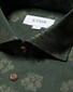 Eton Fine Floral Cotton Flanel Overhemd Donker Groen