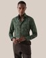 Eton Fine Floral Cotton Flannel Shirt Dark Green