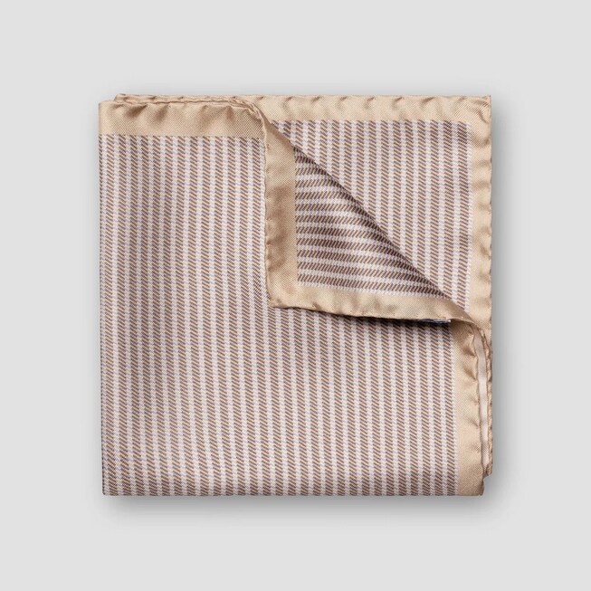 Eton Fine Geomteric Fantasy Pattern Pocket Square Beige