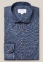Eton Fine Herringbone Flanel Wide Spread Overhemd Donker Blauw