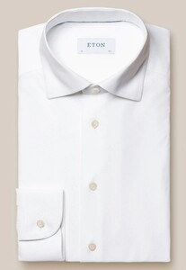 Eton Fine Herringbone Four-Way Stretch Shirt White