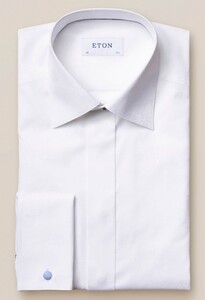 Eton Fine Jacquard Structure Shirt White