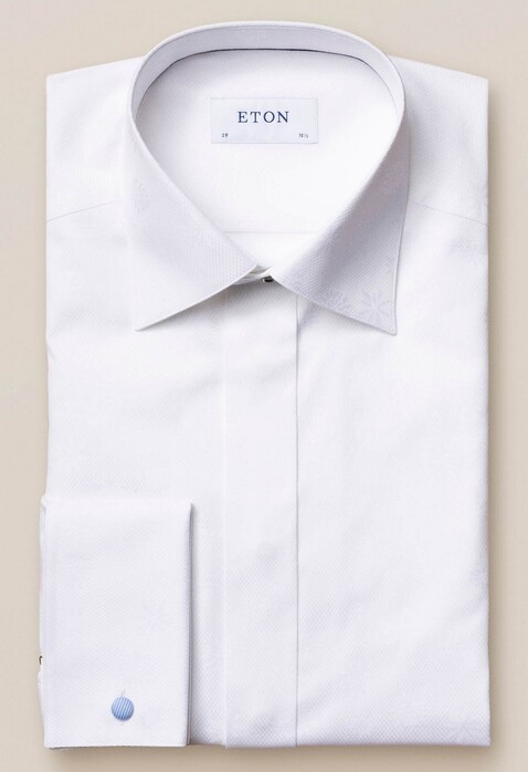 Eton Fine Jacquard Structure Shirt White