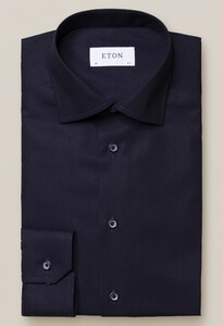 Eton Fine Line Twill Overhemd Dark Navy