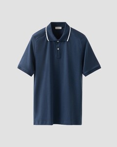 Eton Fine Luxury Supima Cotton Jersey Knit Polo Donker Blauw