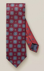 Eton Fine Medallion Pattern Tie Dark Red