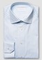 Eton Fine Organic Cotton Satin Bold Stripes Shirt Light Blue