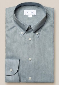 Eton Fine Oxford Texture Mélange Effect Overhemd Blauwgrijs