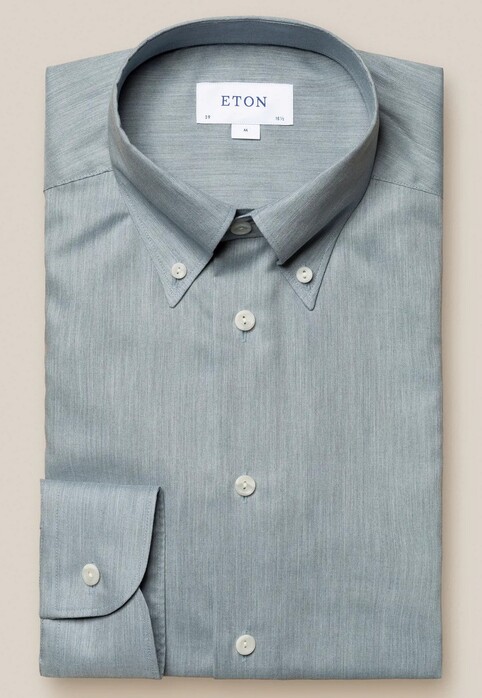Eton Fine Oxford Texture Mélange Effect Shirt Bluegrey