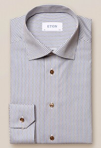Eton Fine Pattern Cutaway Overhemd Geel-Blauw