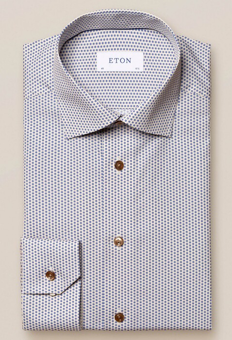 Eton Fine Pattern Cutaway Shirt Yellow-Blue