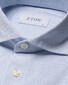 Eton Fine Pattern Four Way Stretch Overhemd Licht Blauw