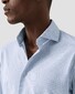 Eton Fine Pattern Four Way Stretch Shirt Light Blue