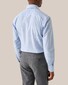 Eton Fine Piqué Check Mother of Pearl Buttons Shirt Light Blue