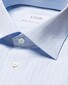 Eton Fine Piqué Subtle Striped Lightweight Organic Cotton Shirt Light Blue