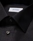 Eton Fine Piqué Weave Subtle Pin-Dot Mother of Pearl Buttons Overhemd Zwart
