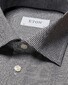 Eton Fine Plaid Pattern Contemporary Shirt Black