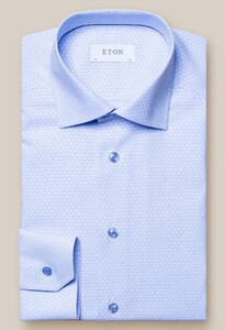Eton Fine Short Stripes Cutaway Overhemd Licht Blauw