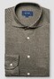Eton Fine Stripe King Knit Cotton Filo di Scozia Yarn Overhemd Donker Groen