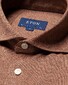 Eton Fine Stripe King Knit Cotton Filo di Scozia Yarn Shirt Fine Orange