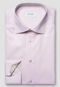 Eton Fine Stripe Signature Twill Cotton Overhemd Roze