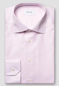 Eton Fine Stripe Signature Twill Overhemd Roze