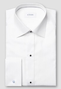 Eton Fine Striped Bib Evening Piqué Shirt White