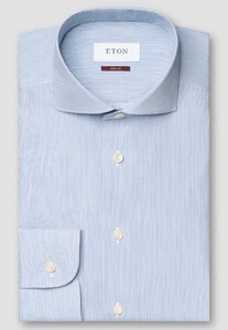 Eton Fine Striped Fine Twill Shirt Light Blue