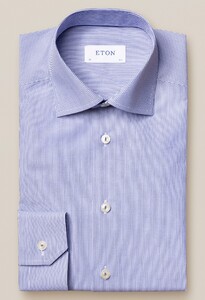 Eton Fine Striped Signature Poplin Overhemd Blauw