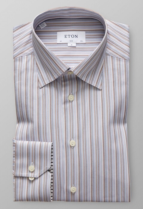 Eton Fine Striped Twill Shirt Multicolor