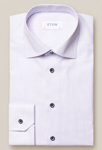 Eton Fine Striped Twill Shirt Purple