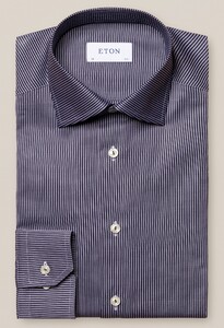 Eton Fine Texture Stripe Shirt Dark Navy