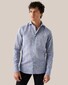 Eton Fine Textured Albini Linnen Wide Spread Collar Overhemd Blauw