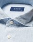 Eton Fine Textured Albini Linnen Wide Spread Collar Overhemd Licht Blauw