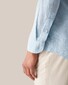 Eton Fine Textured Albini Linnen Wide Spread Collar Overhemd Licht Blauw