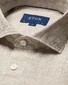Eton Fine Textured Albini Linnen Wide Spread Collar Overhemd Licht Bruin