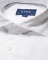 Eton Fine Textured Albini Linnen Wide Spread Collar Overhemd Wit