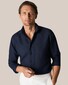 Eton Fine Textured Albini Linnen Wide Spread Collar Shirt Dark Navy